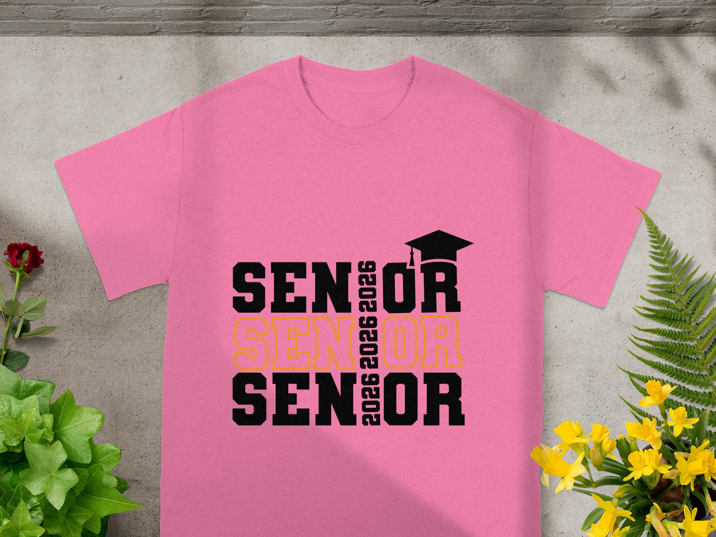 Graduating Senior 2026 T-shirt with Cap Graphic Design