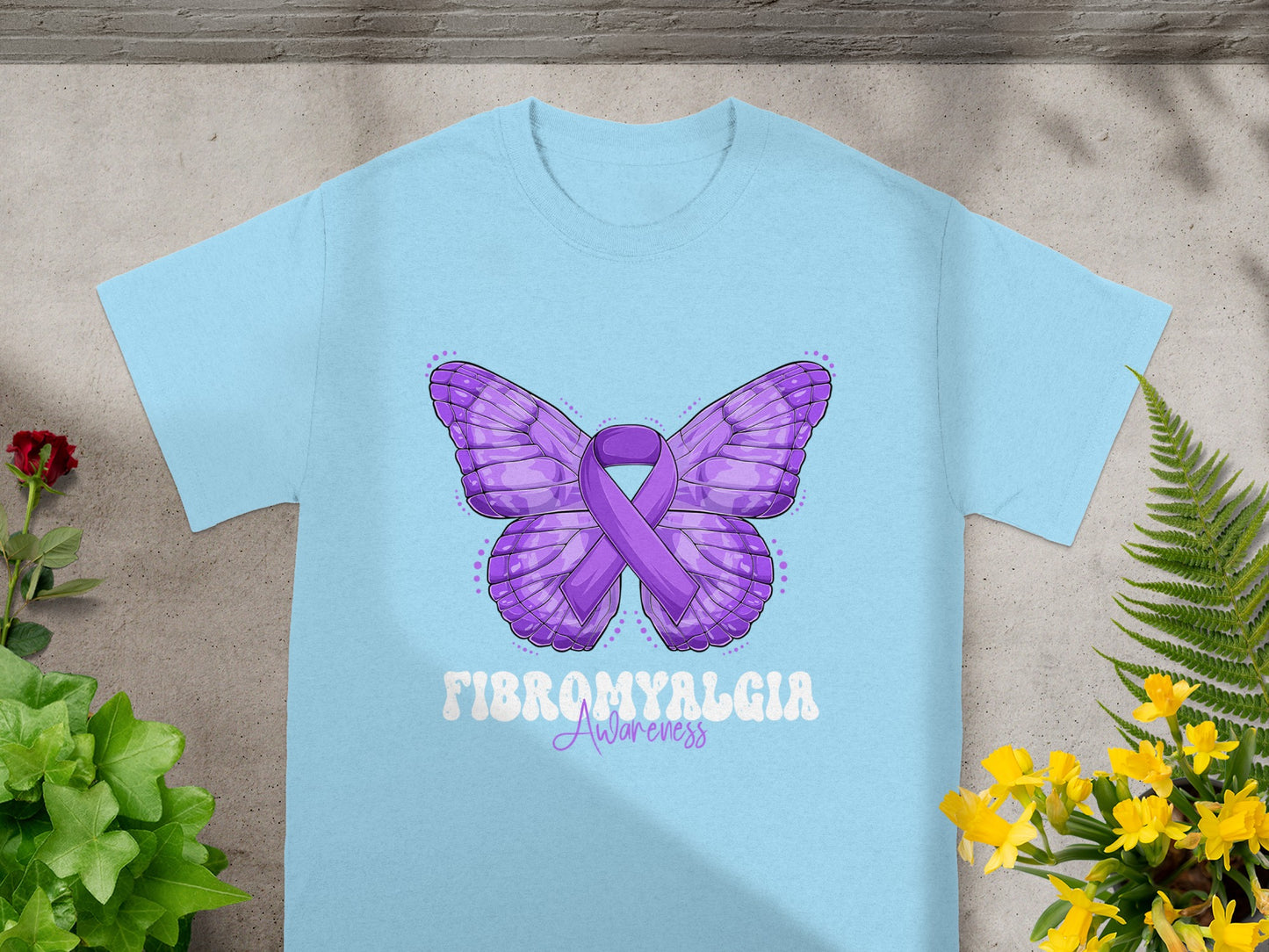 Fibromyalgia Awareness Butterfly Graphic Tee