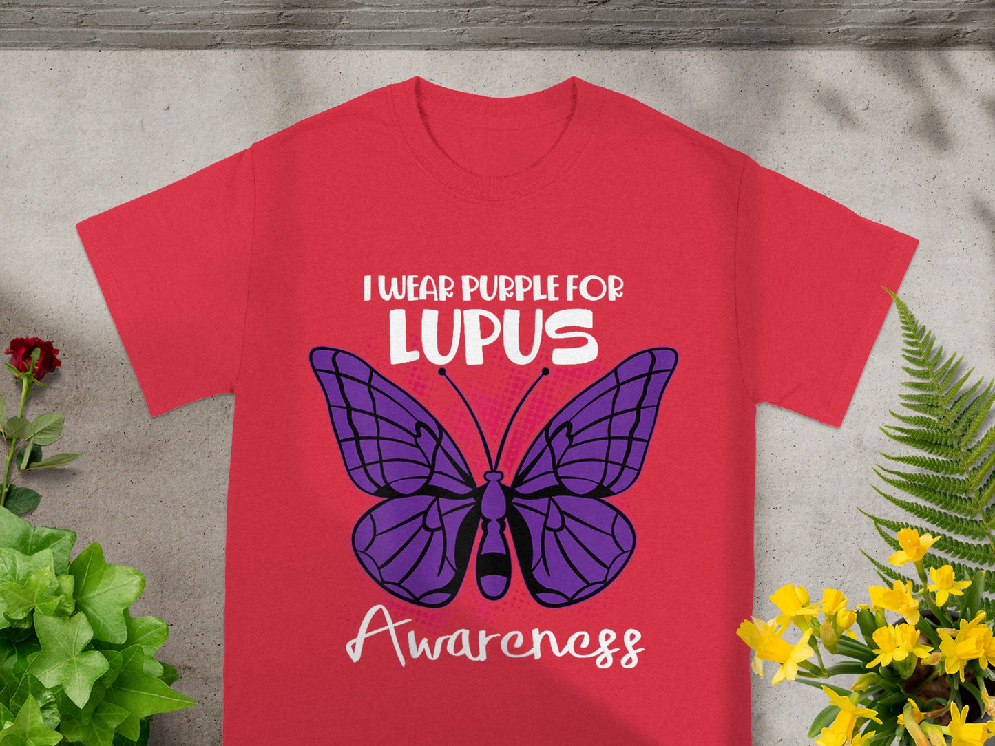 I Wear Purple for Lupus Awareness Butterfly Shirt