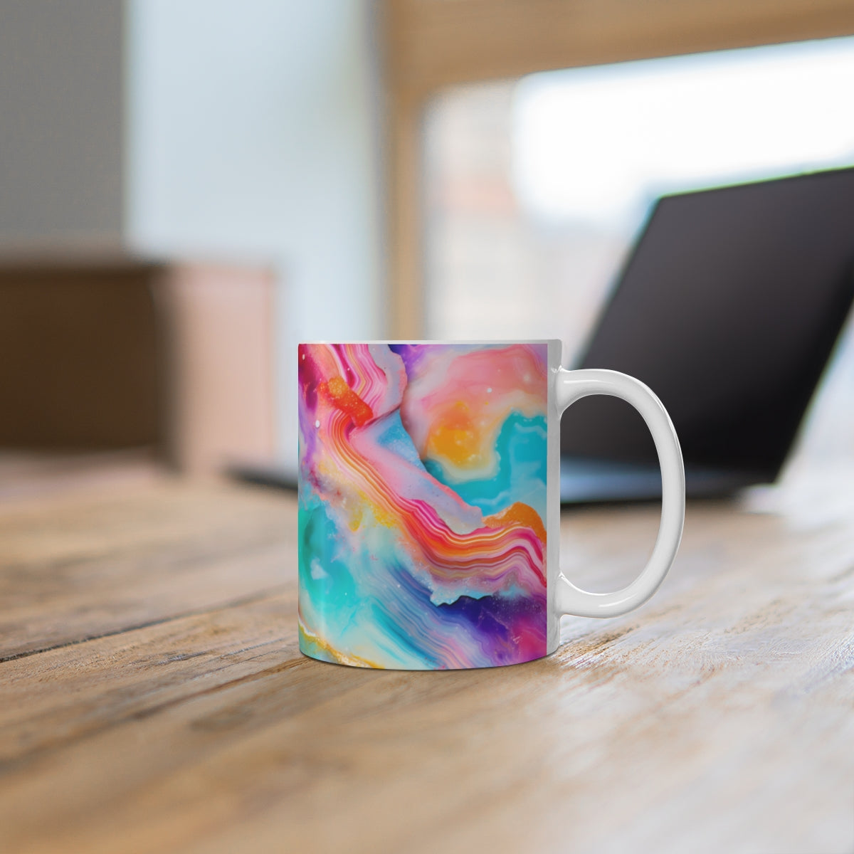 Vivid Abstract Colorful Swirl Pattern Coffee Mug