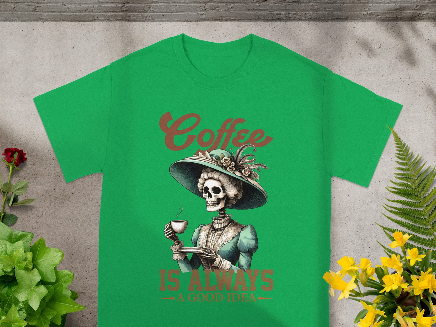 Coffee Is Always A Good Idea Skeleton T-Shirt