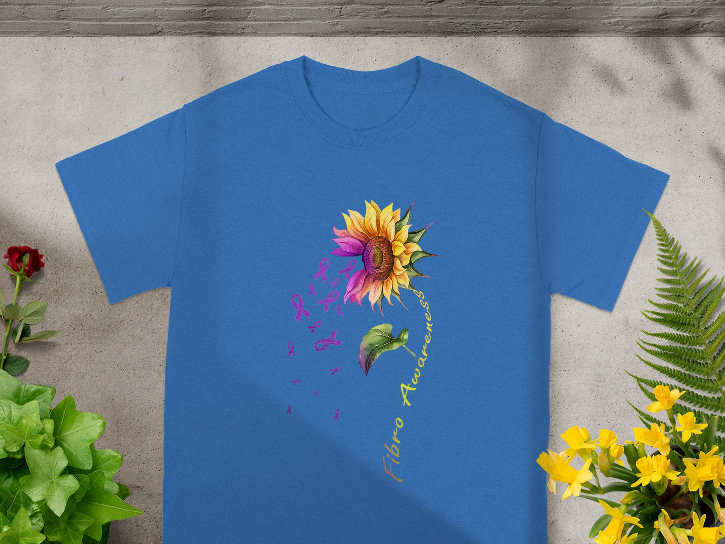 Sunflower and Ribbons Fibro Awareness Shirt