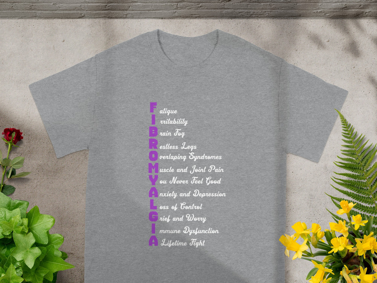 Fibromyalgia Awareness Shirt with Symptoms List