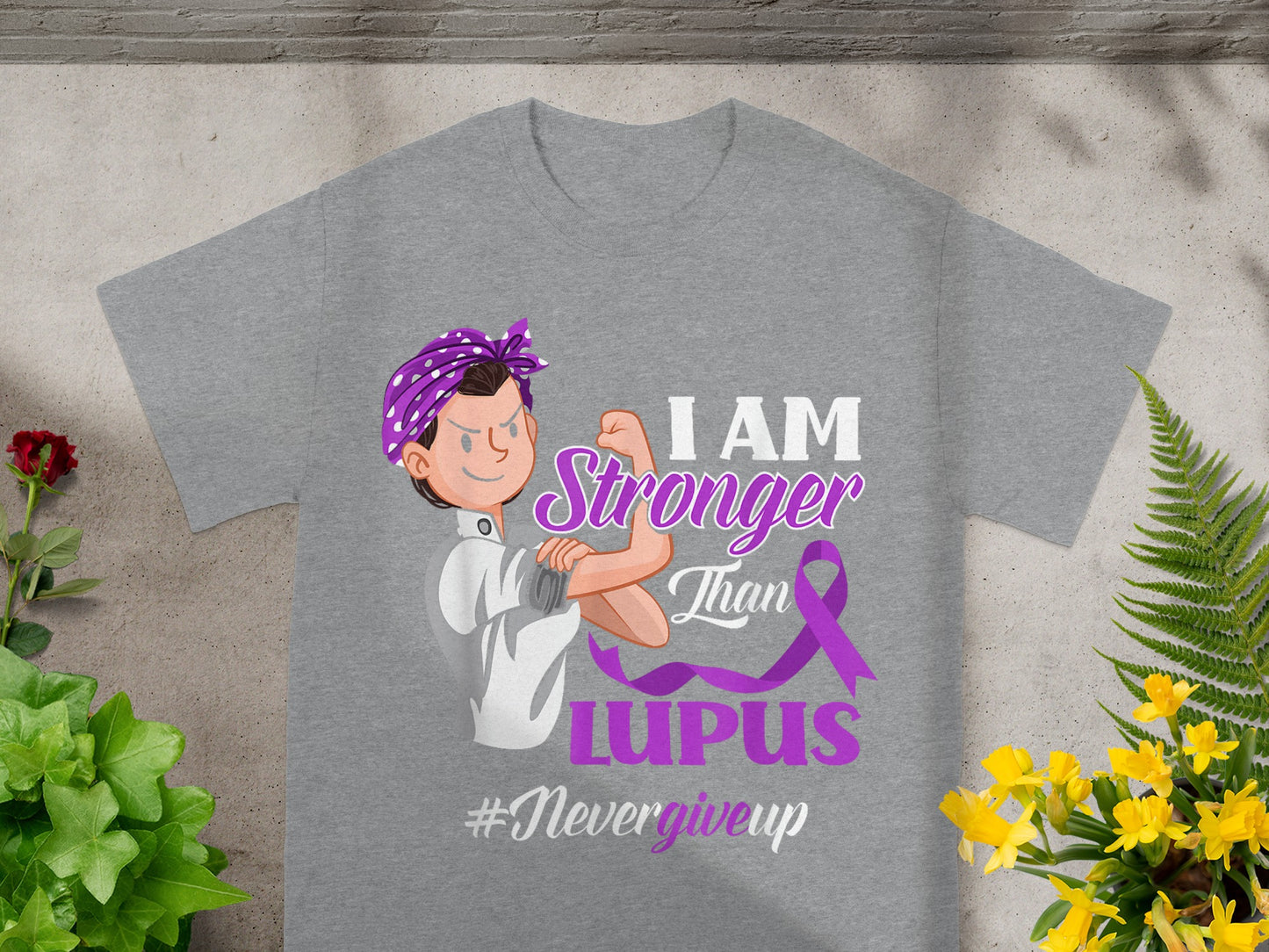 I Am Stronger Than Lupus Never Give Up T-Shirt