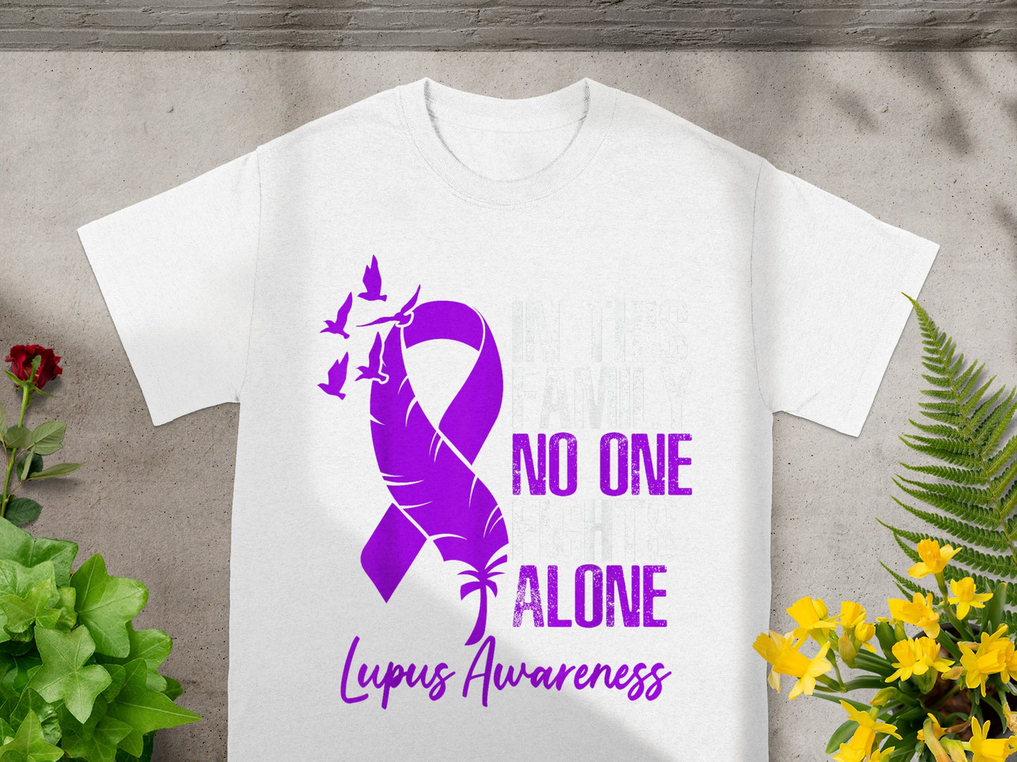 No One Fights Alone Lupus Awareness T-Shirt