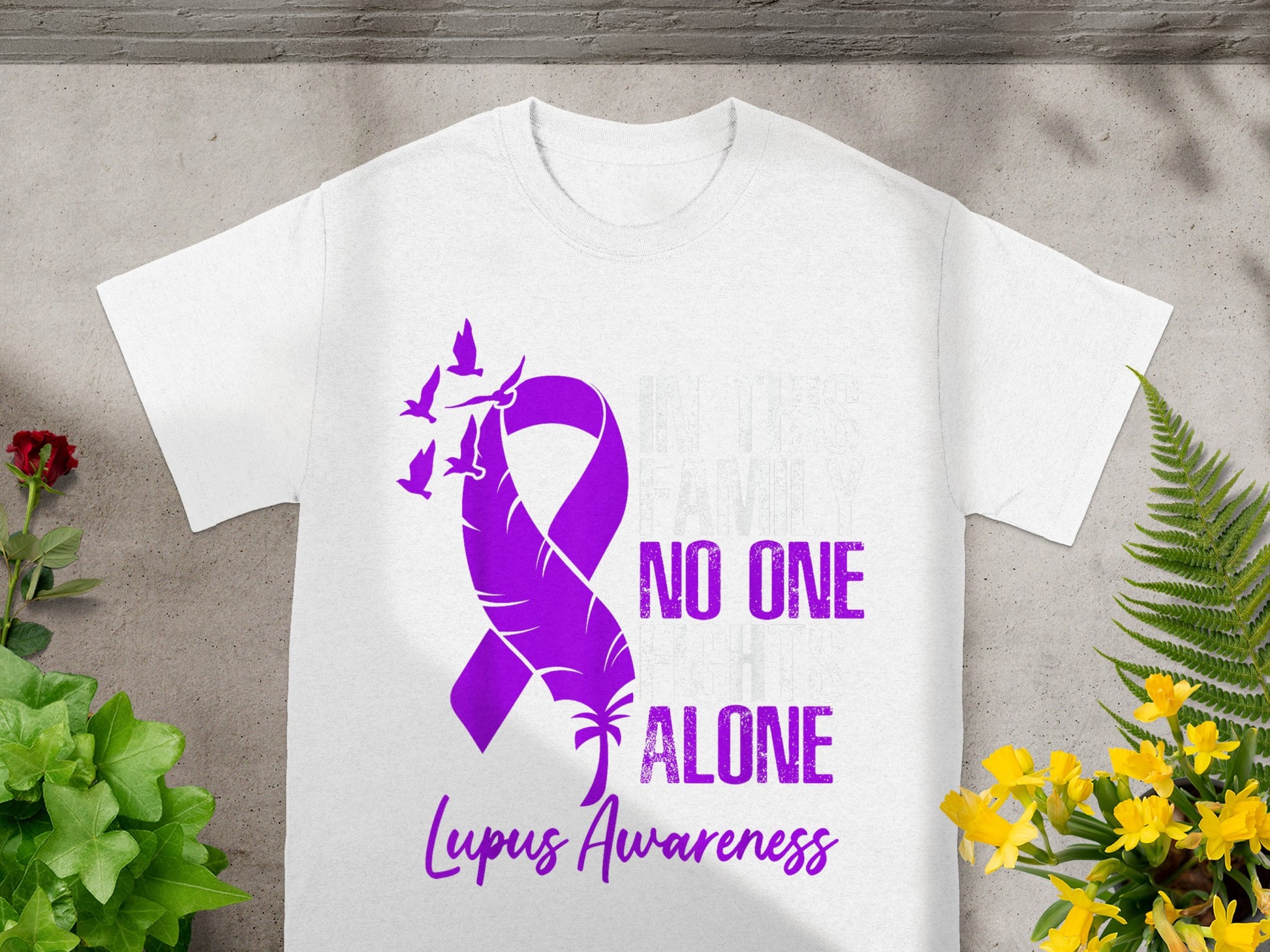 No One Fights Alone Lupus Awareness T-Shirt