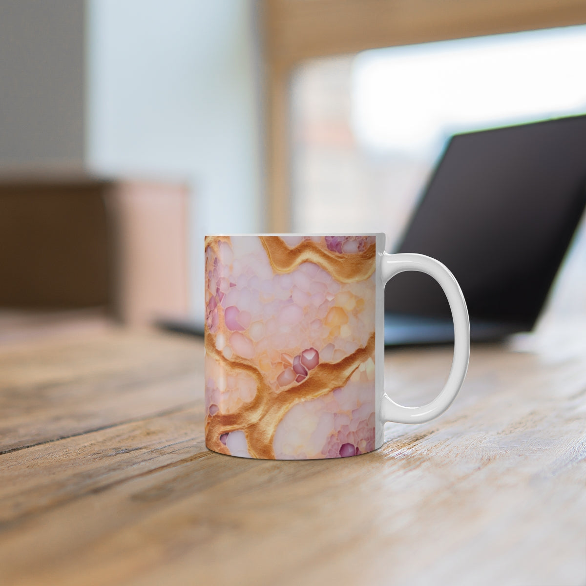 Elegant Pink and Gold Marble Design Mug