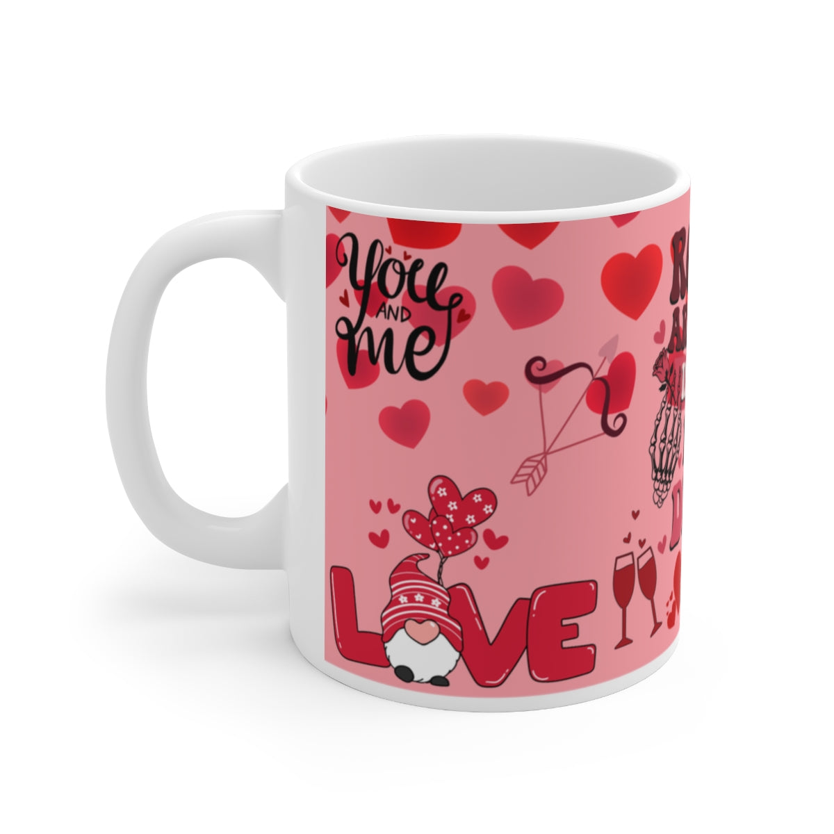 You And Me With Love Hearts Design Mug