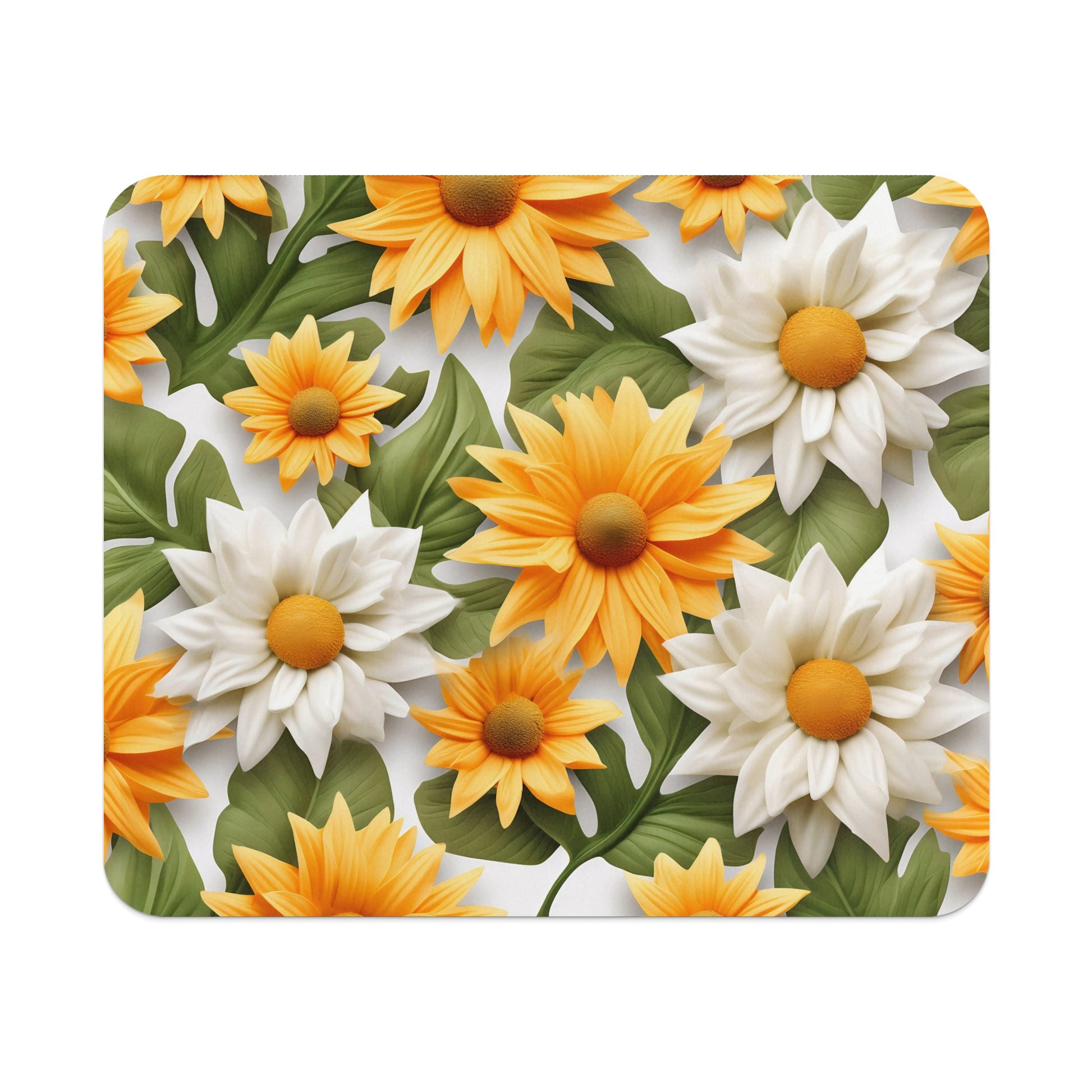 Bright Yellow and White Floral Pattern product