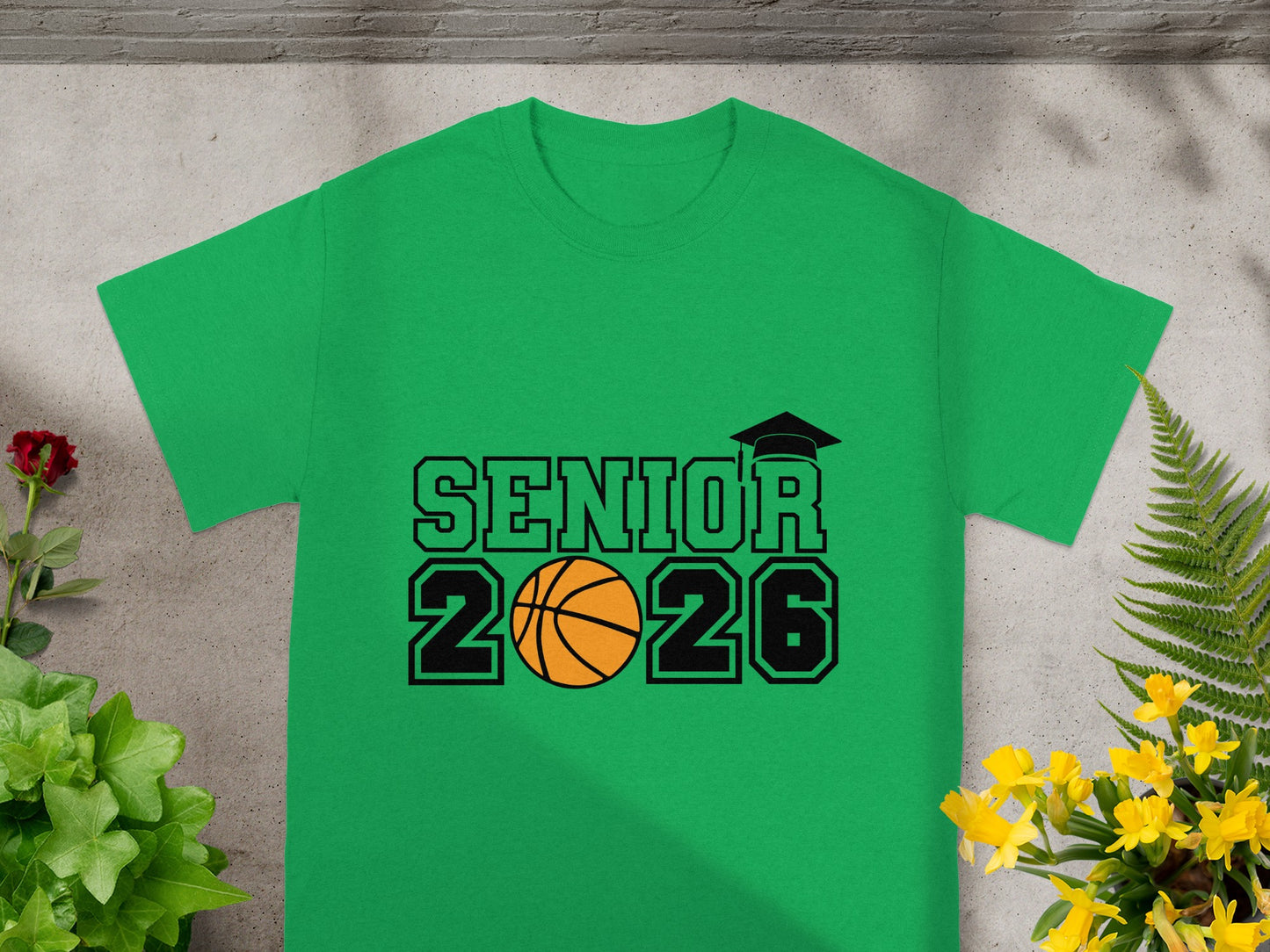 Senior 2026 Basketball Graduation Cap Graphic T-Shirt
