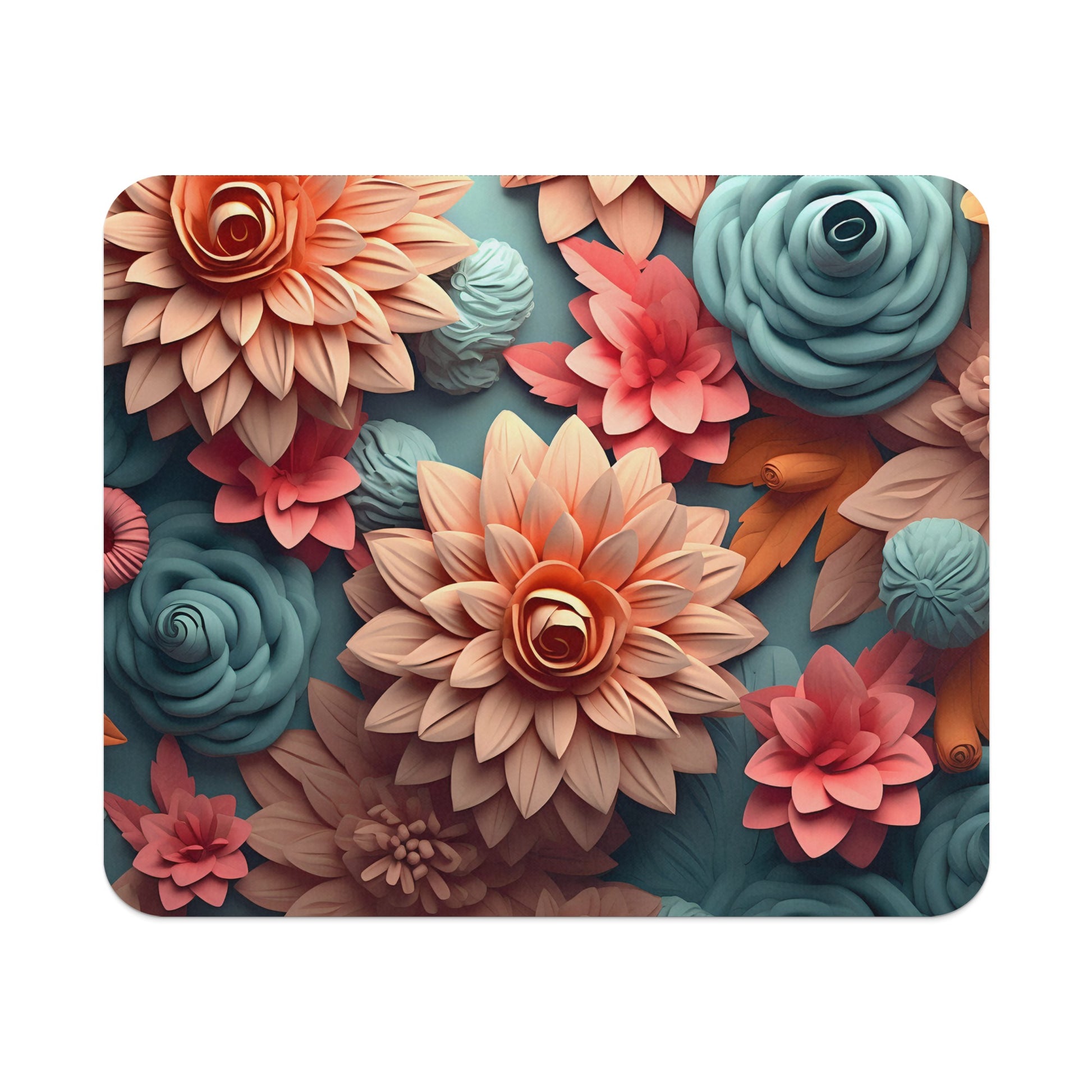 Colorful Floral Pattern Design Mouse Pad for Office Decor