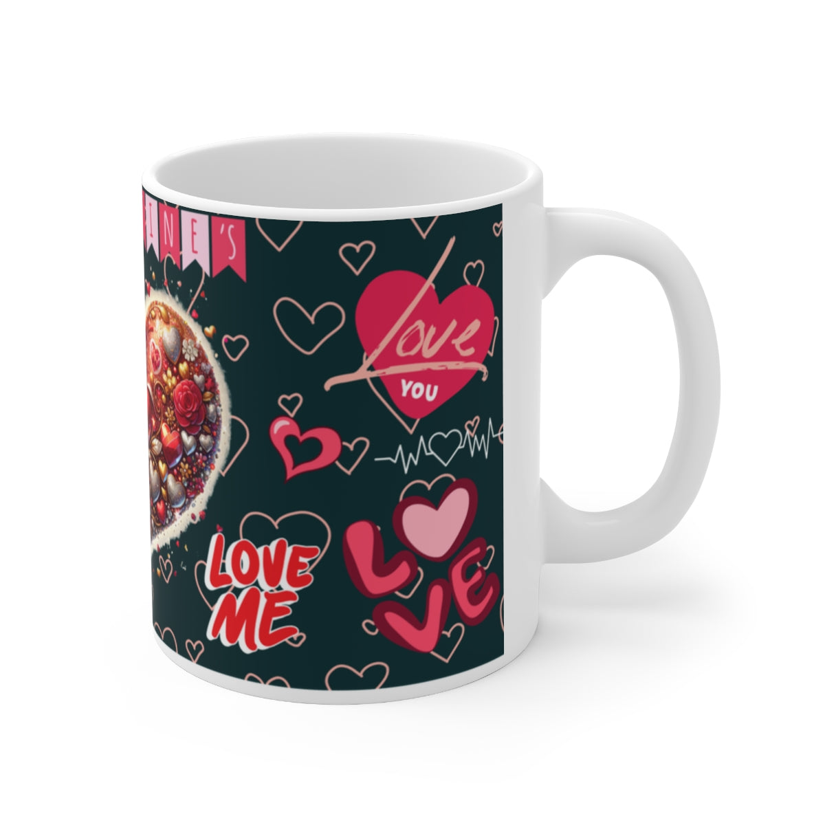 Valentine's Love You Love Me Heart Design Mug