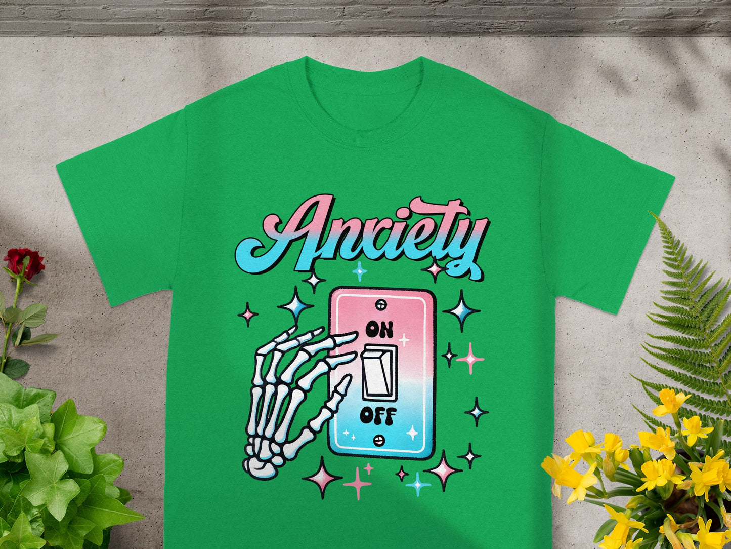 Retro Anxiety On Off Switch Graphic T-Shirt