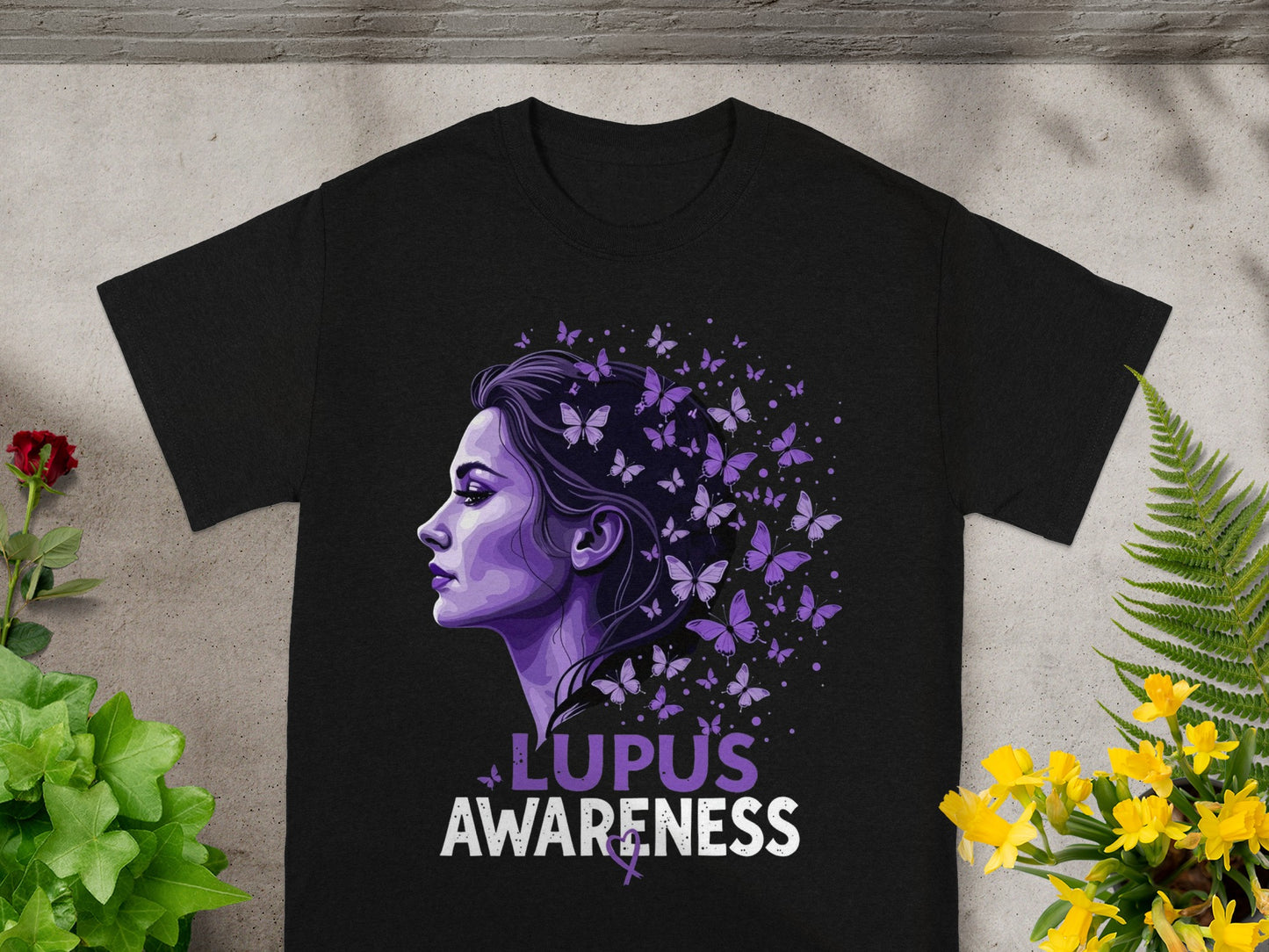 Lupus Awareness Butterfly Design Graphic Tee