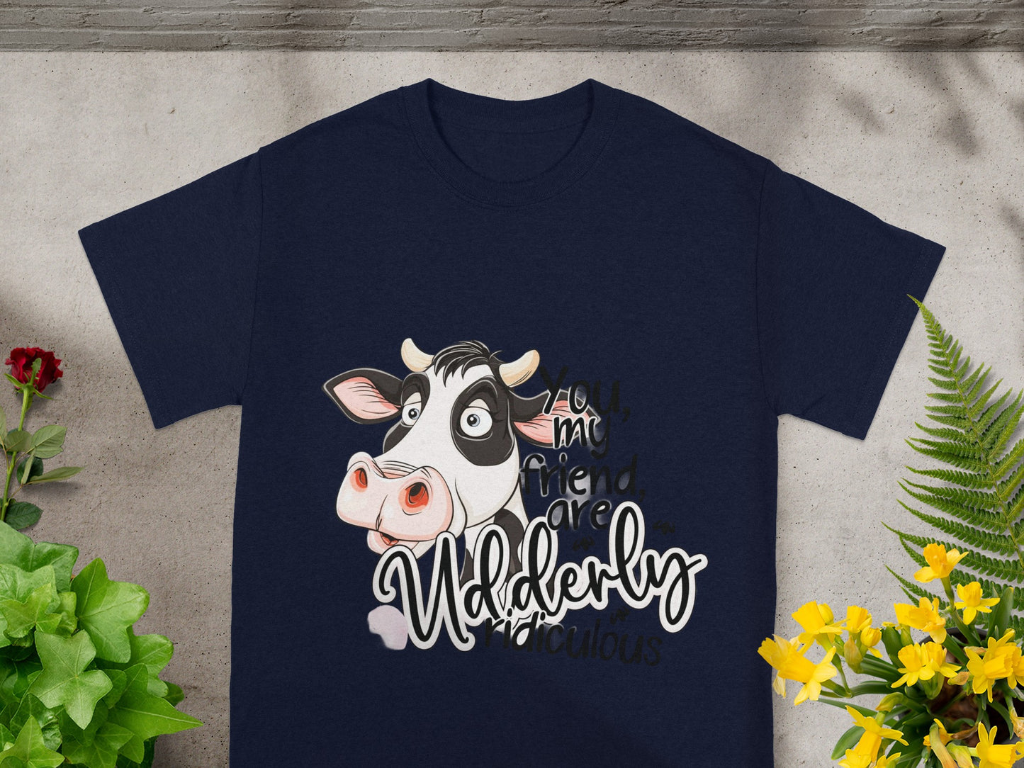 Udderly Ridiculous Cow Graphic Design Tee