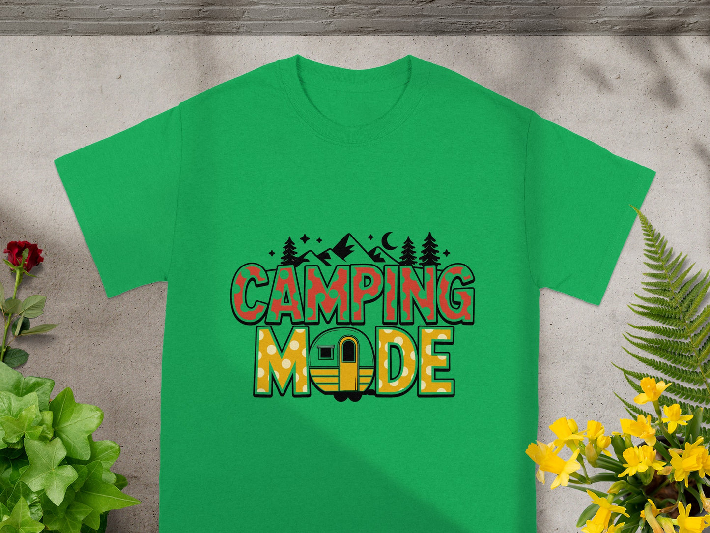 Camping Mode Graphic T-Shirt for Outdoor Enthusiasts