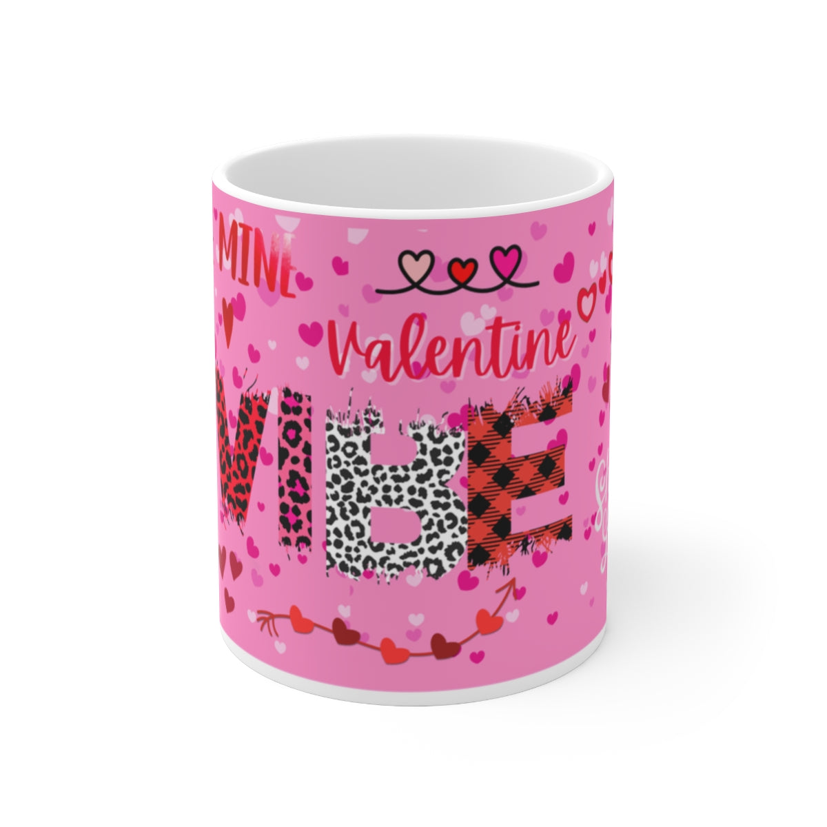 Valentine Vibe Heart Pattern Mug for Seasonal Gifts