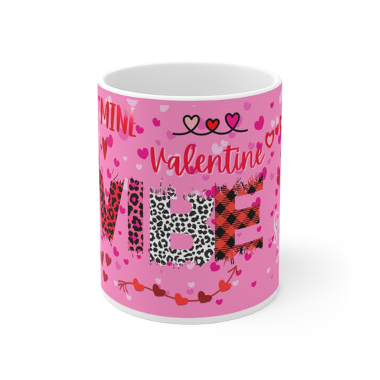 Valentine Vibe Heart Pattern Mug for Seasonal Gifts