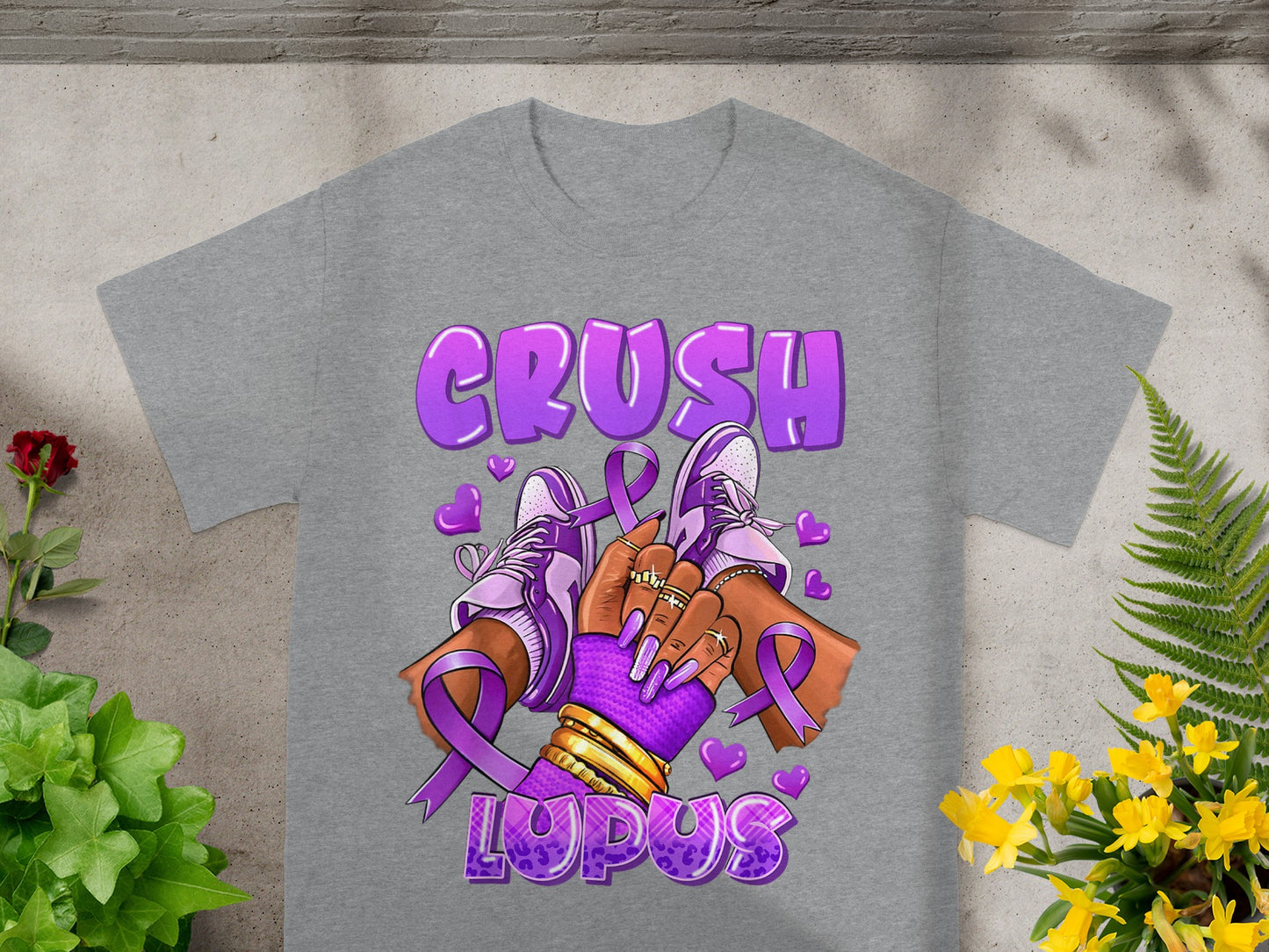 Crush Lupus Awareness Graphic T-Shirt for Support