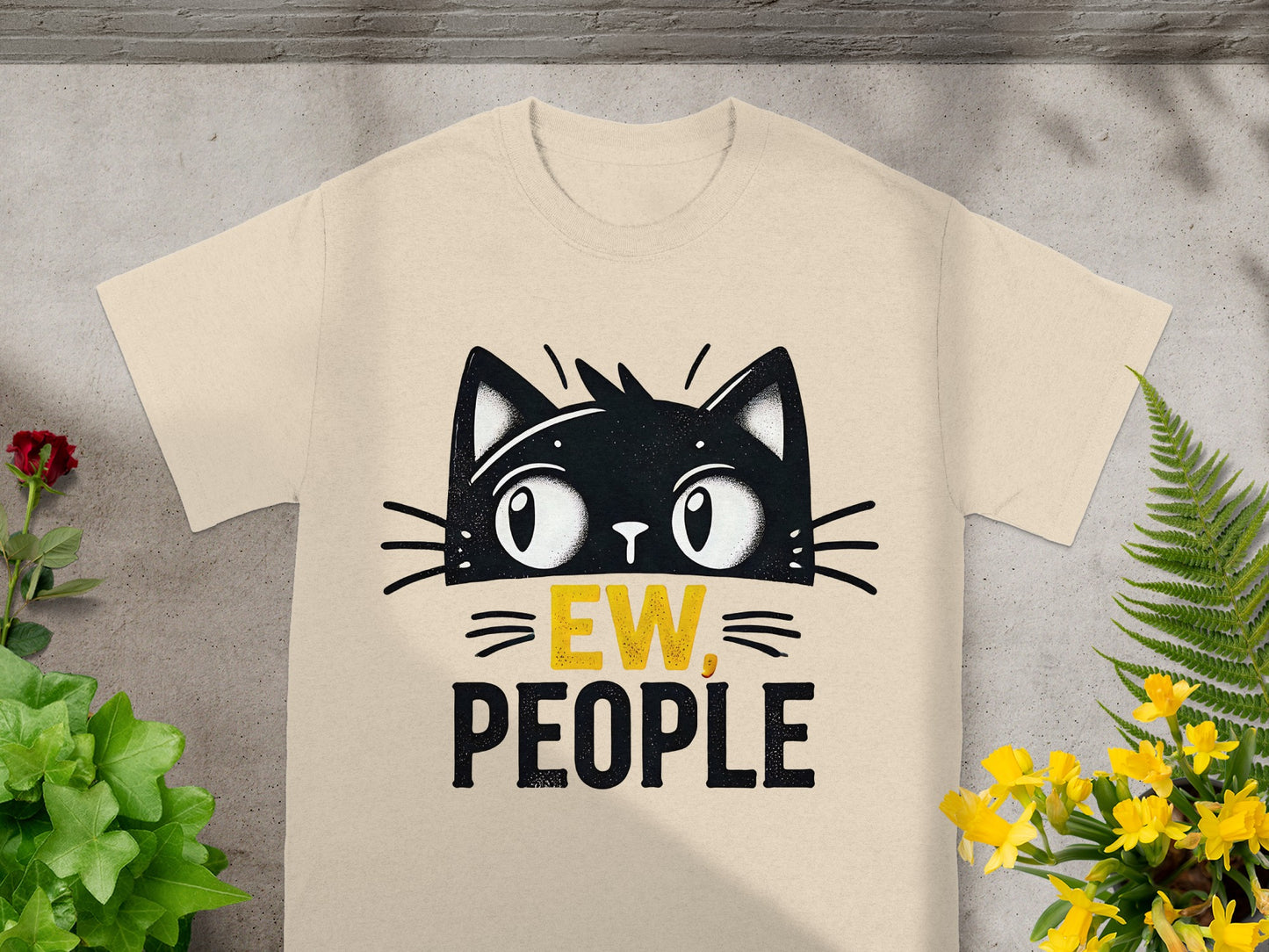 Ew People Funny Cat Graphic Tee Shirt
