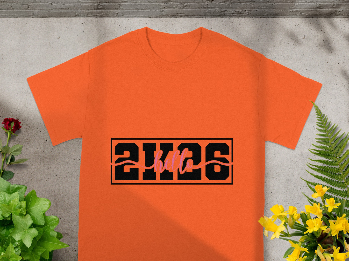 Hello 21026 Graphic Print Orange T-shirt