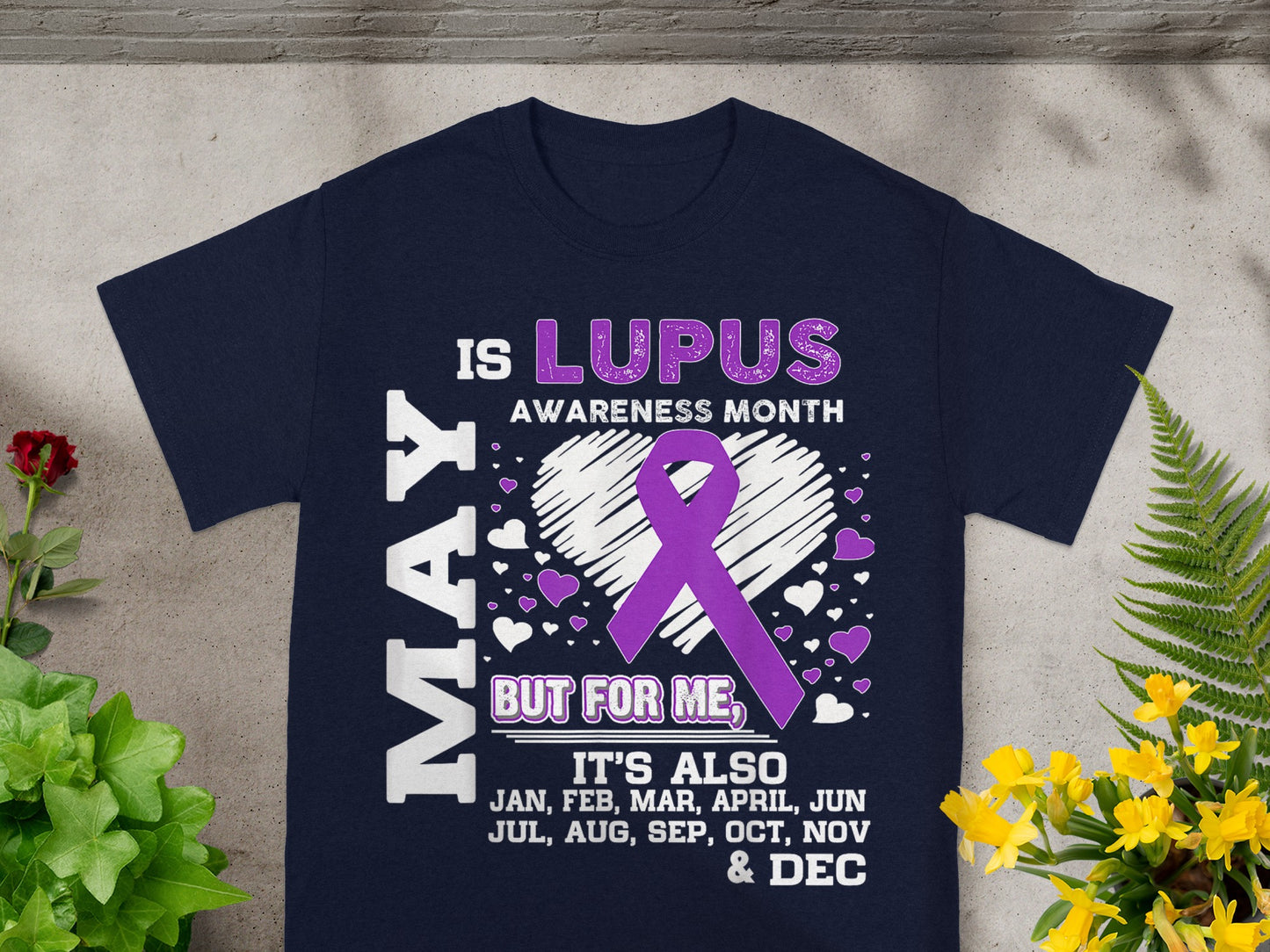 May Is Lupus Awareness Month Heart Ribbon T-Shirt