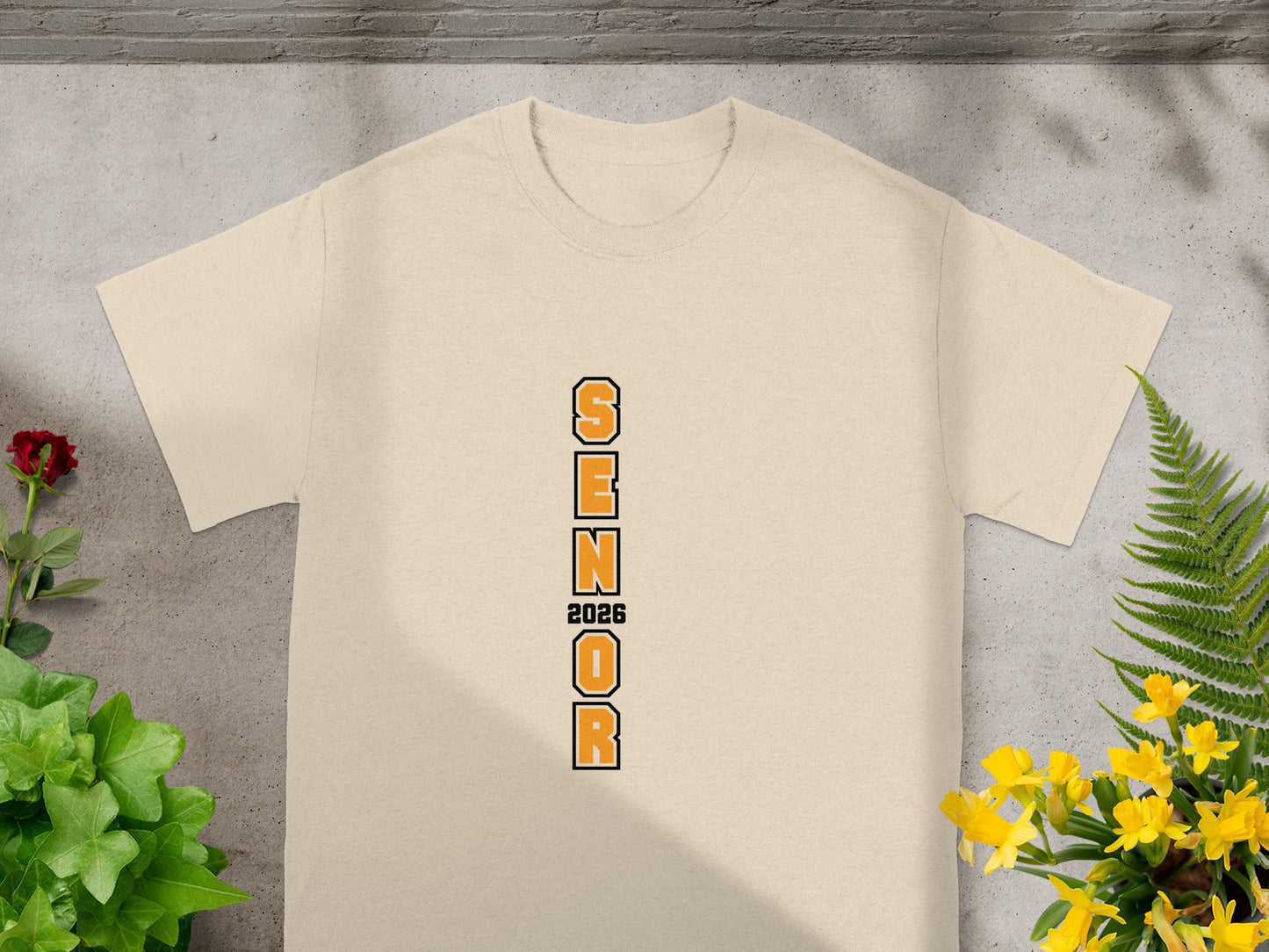 2026 Senior Vertical Text Design Graduation Tee