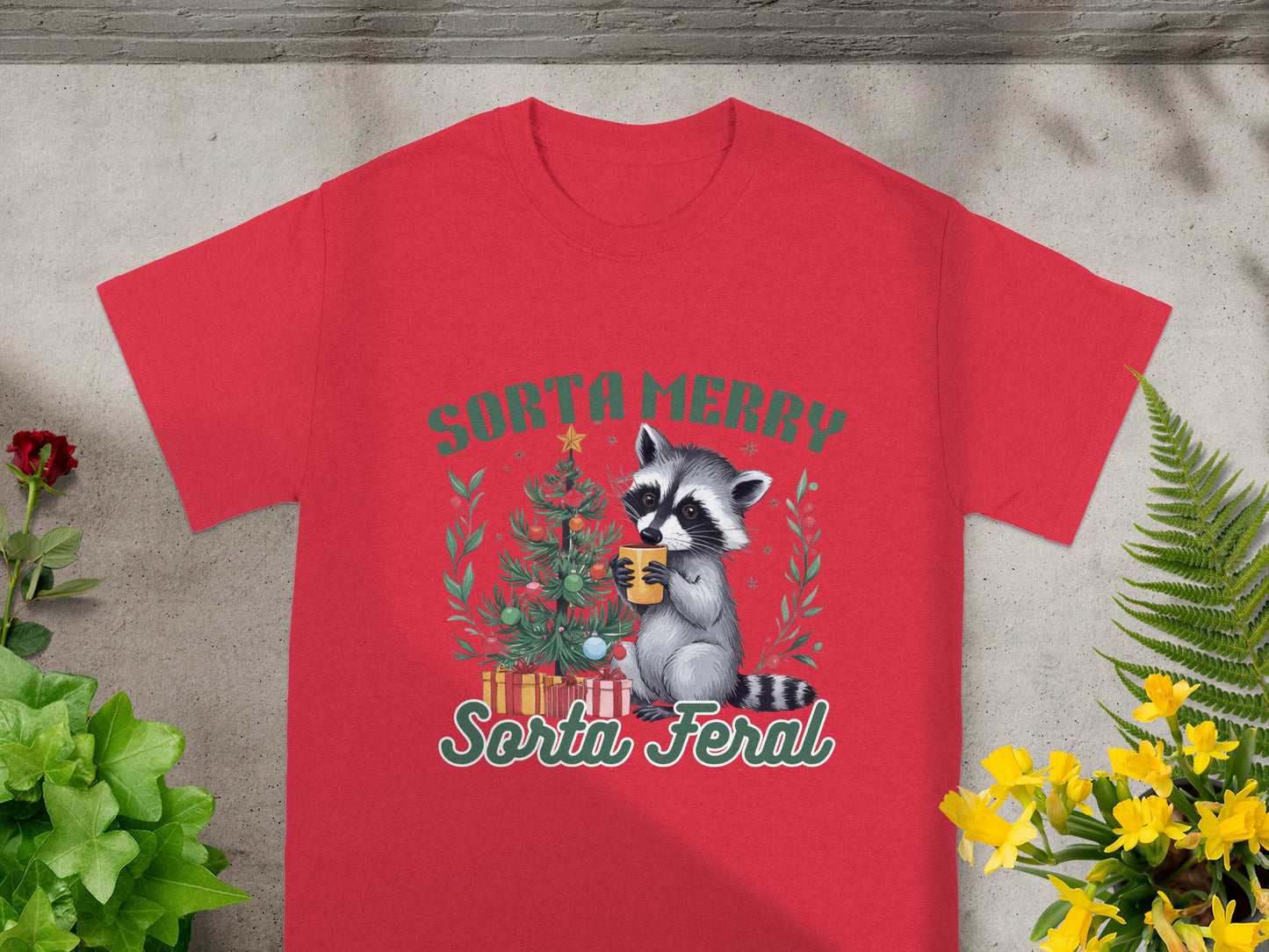 Sorta Merry Sorta Feral Cute Raccoon Shirt Art