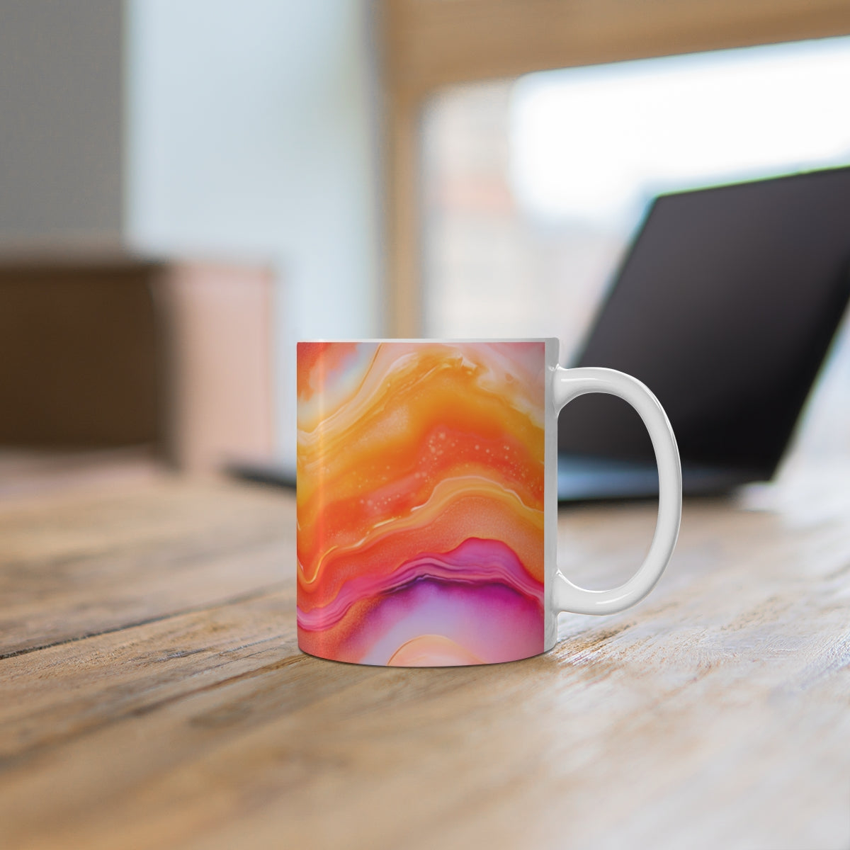 Vibrant Swirl Pattern Design Ceramic Mug for Coffee