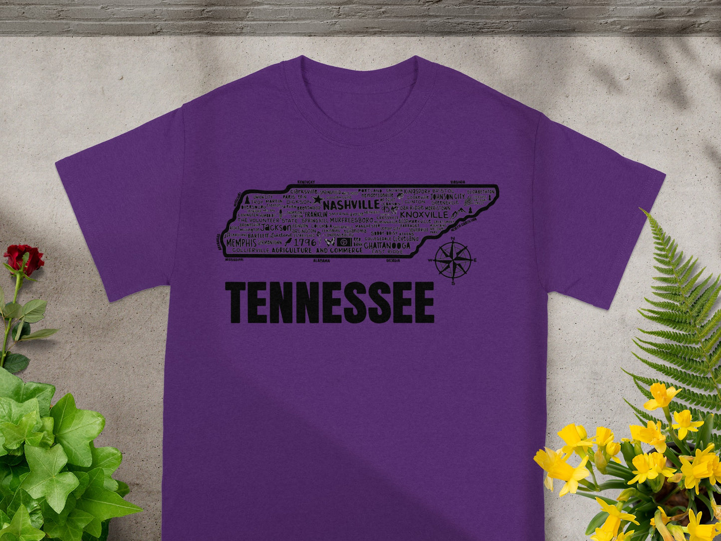 Tennessee State Design Purple Unisex Graphic T-Shirt