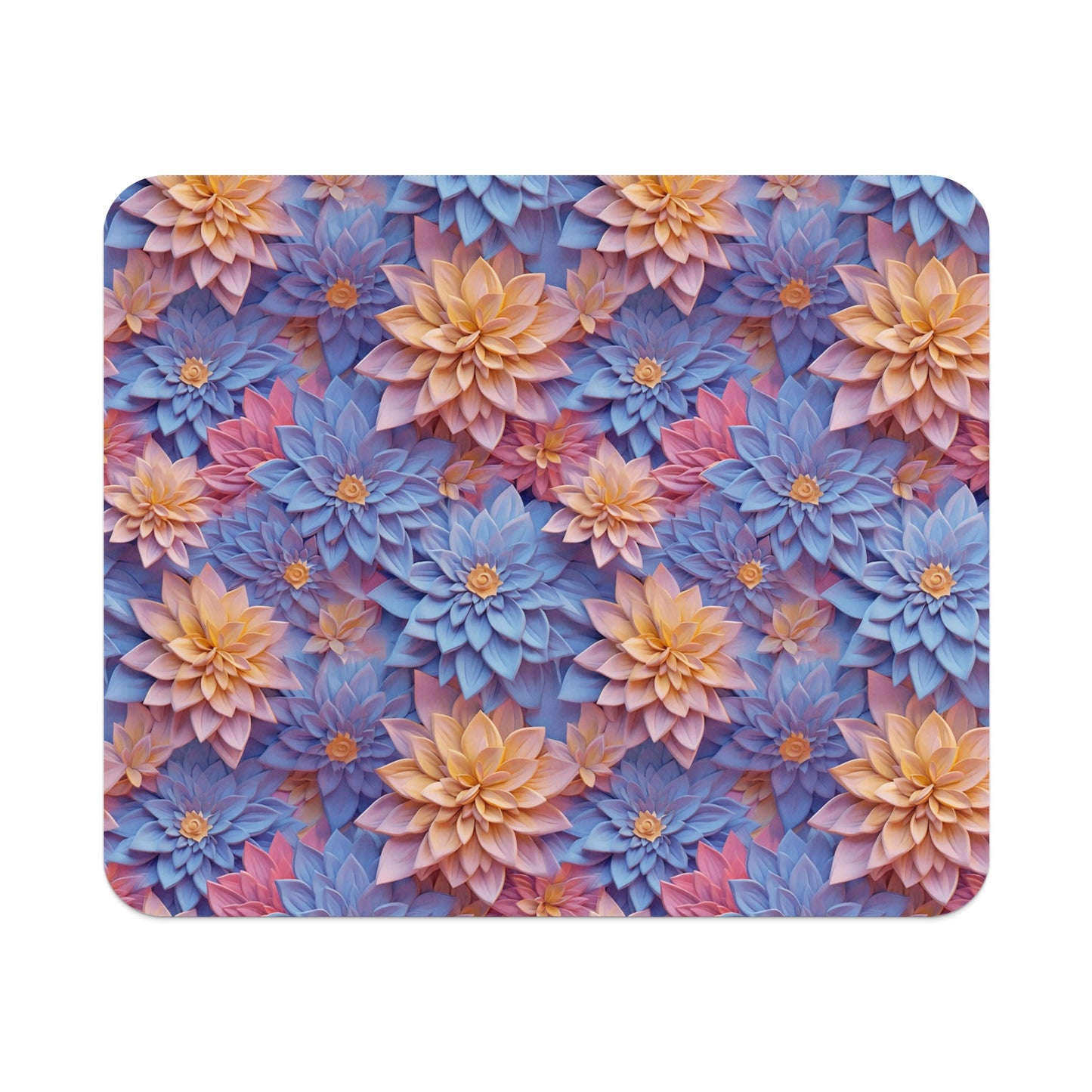 Vibrant Floral Pattern Mouse Pad with Bold Colors