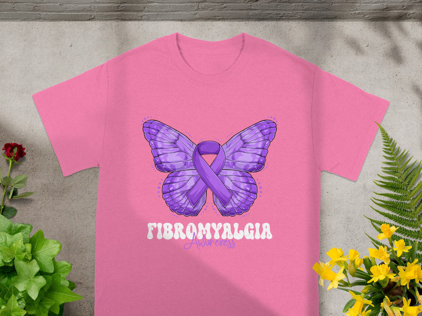 Fibromyalgia Awareness Butterfly Design T-Shirt