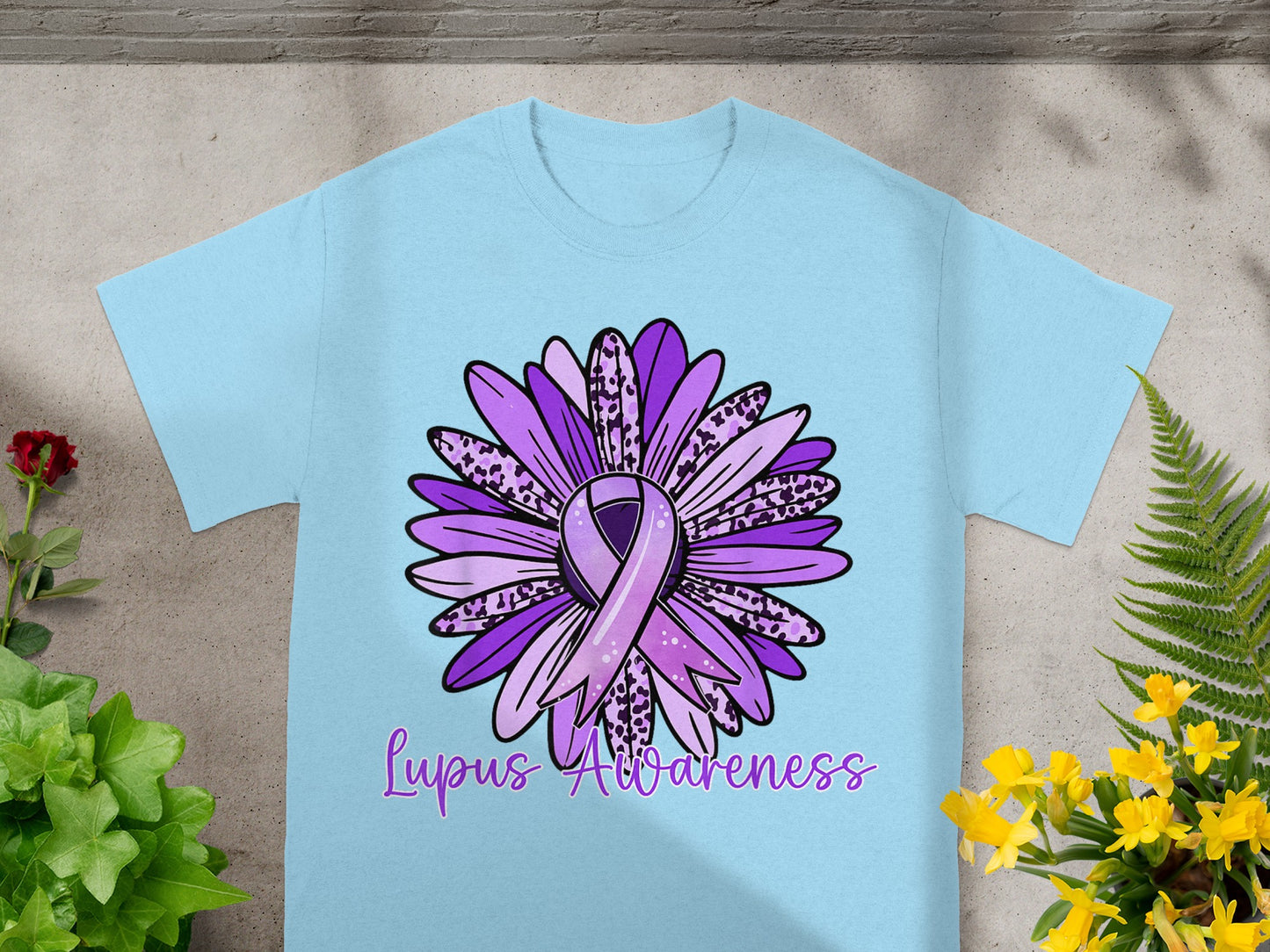 Lupus Awareness Purple Ribbon Graphic T-Shirt