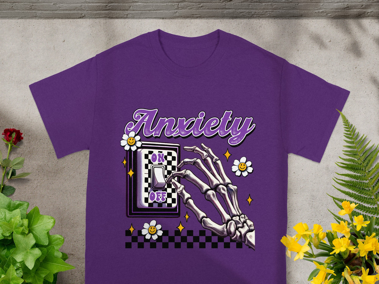 Anxiety Switch Skeleton Hand Graphic TShirt