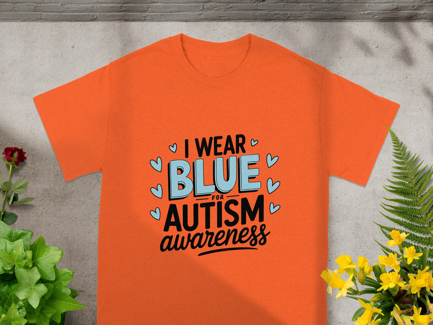 Wear Blue for Autism Awareness Orange T-shirt