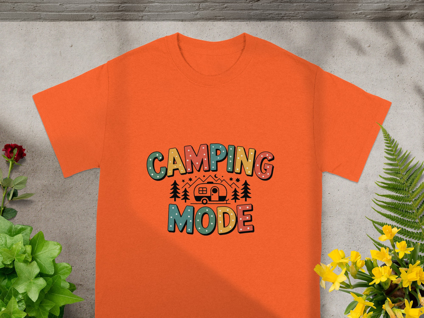 Camping Mode Graphic Tee Perfect for Outdoor Enthusiasts