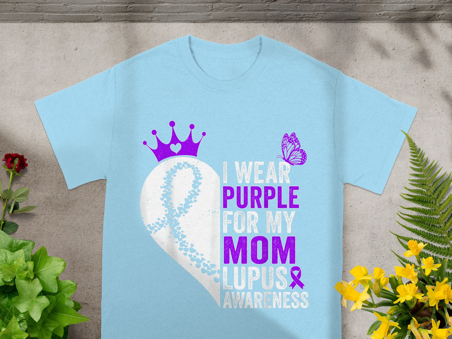 I Wear Purple For My Mom Lupus Awareness Shirt