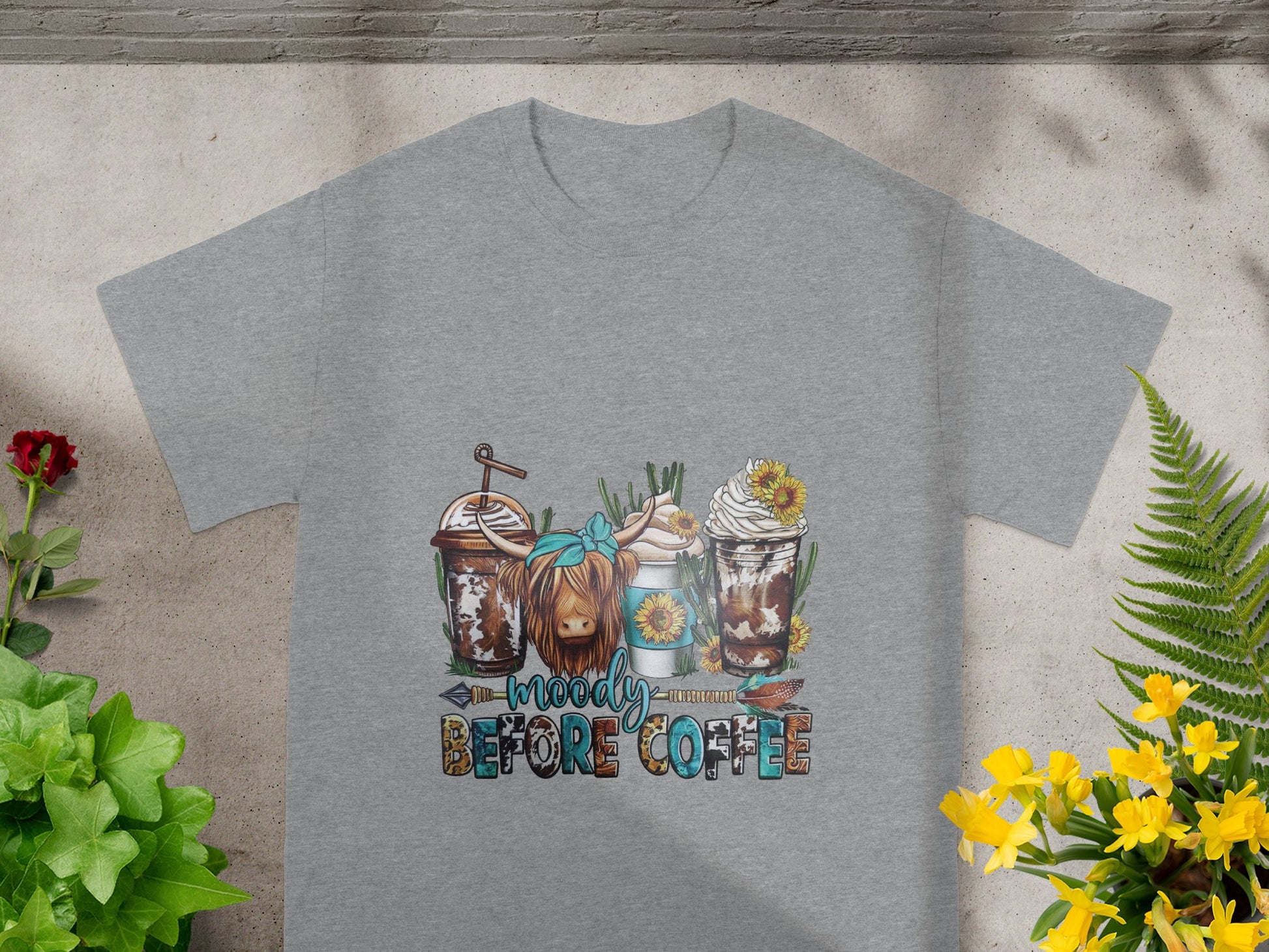 Moody Before Coffee Graphic Tee Shirt for Coffee Lovers