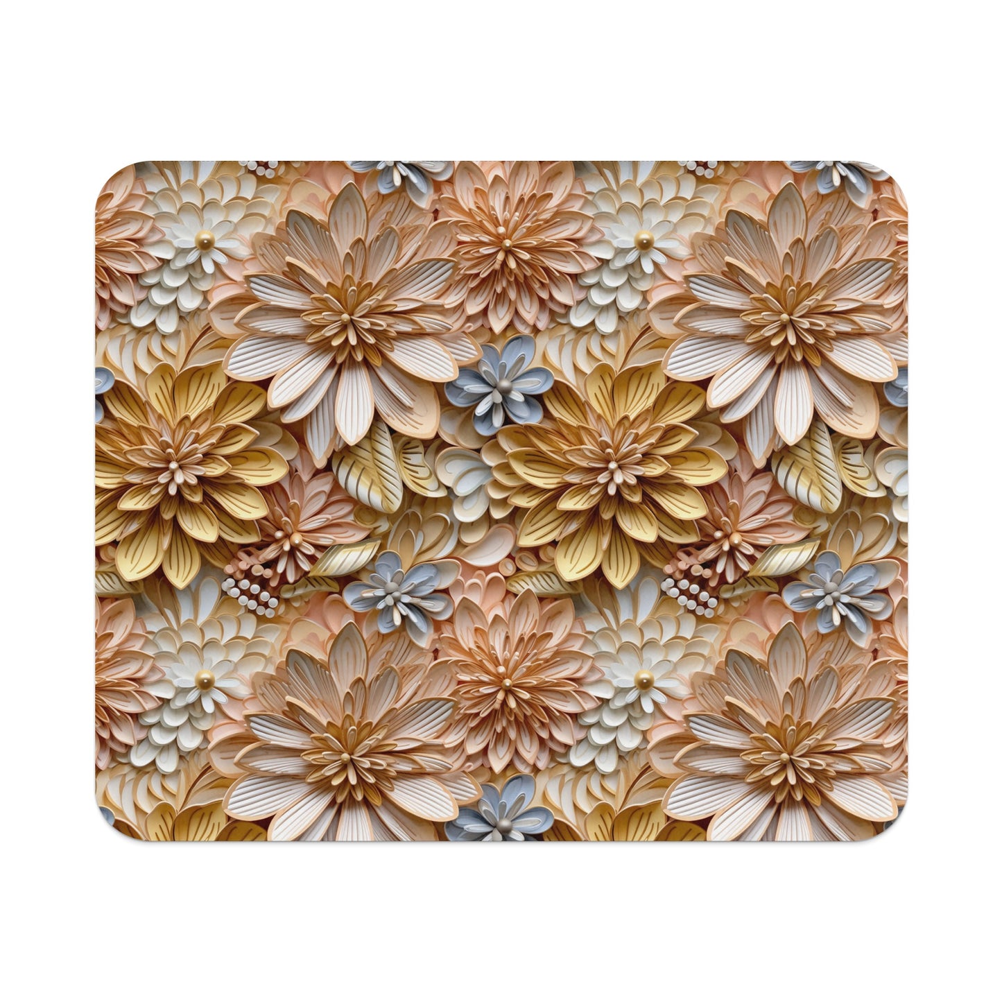 Floral Pattern Mouse Pad with Intricate Flower Design