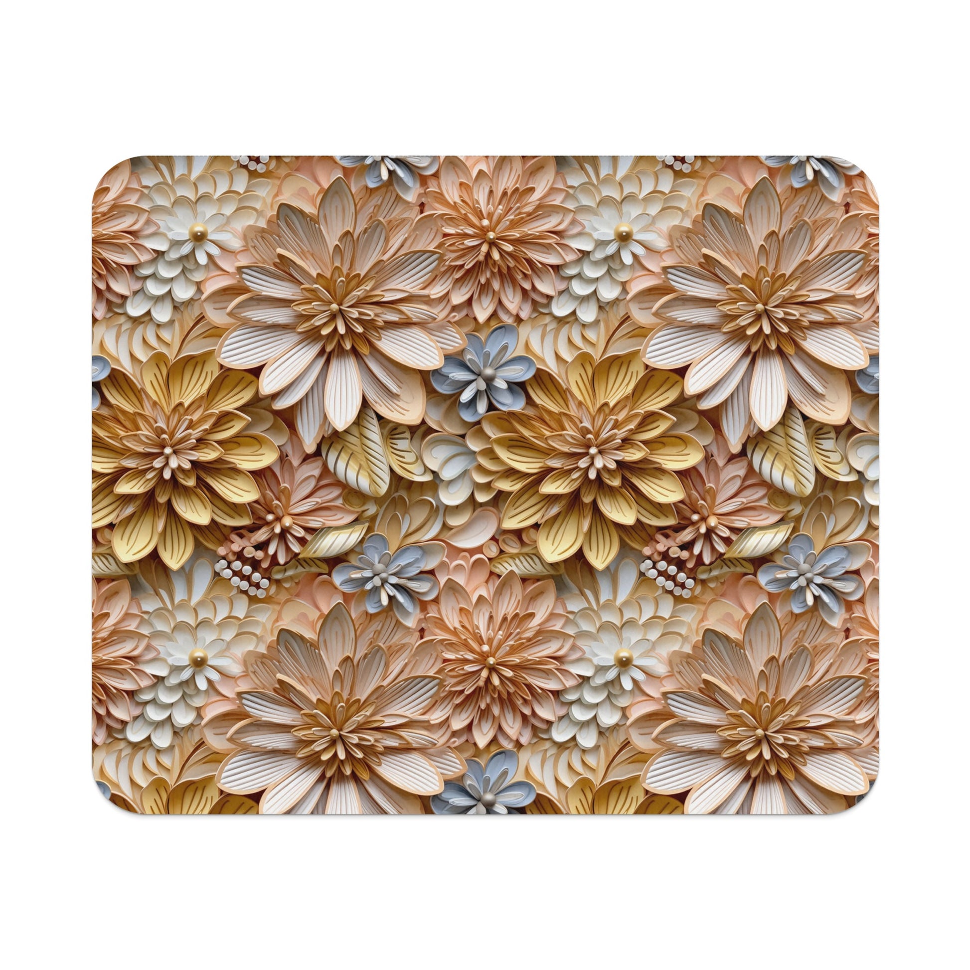 Floral Pattern Mouse Pad with Intricate Flower Design