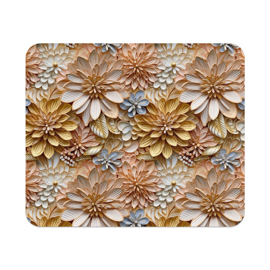 Floral Pattern Mouse Pad with Intricate Flower Design