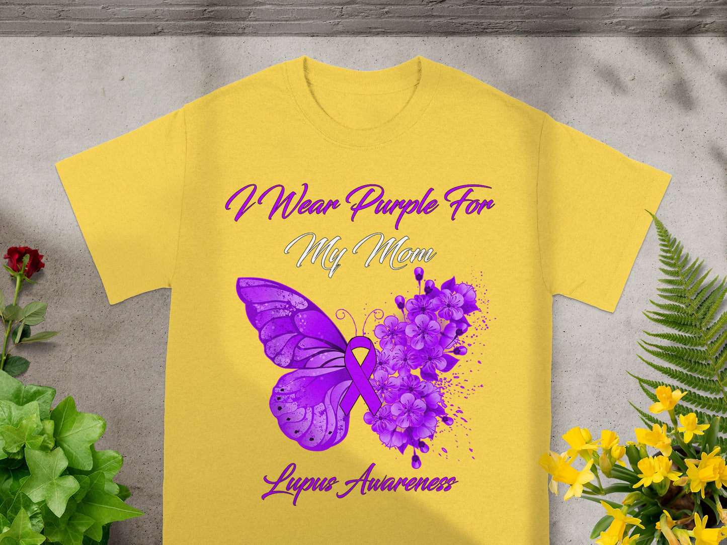 I Wear Purple For My Mom Lupus Awareness T-Shirt