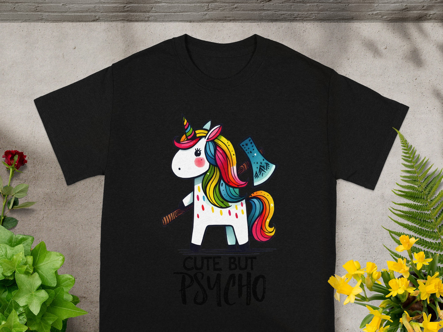 Cute But Psycho Unicorn Graphic T-Shirt Product