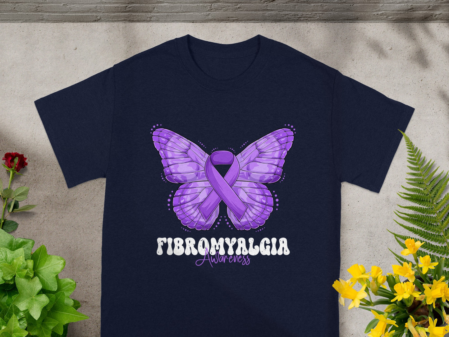 Purple Butterfly Fibromyalgia Awareness T-Shirt