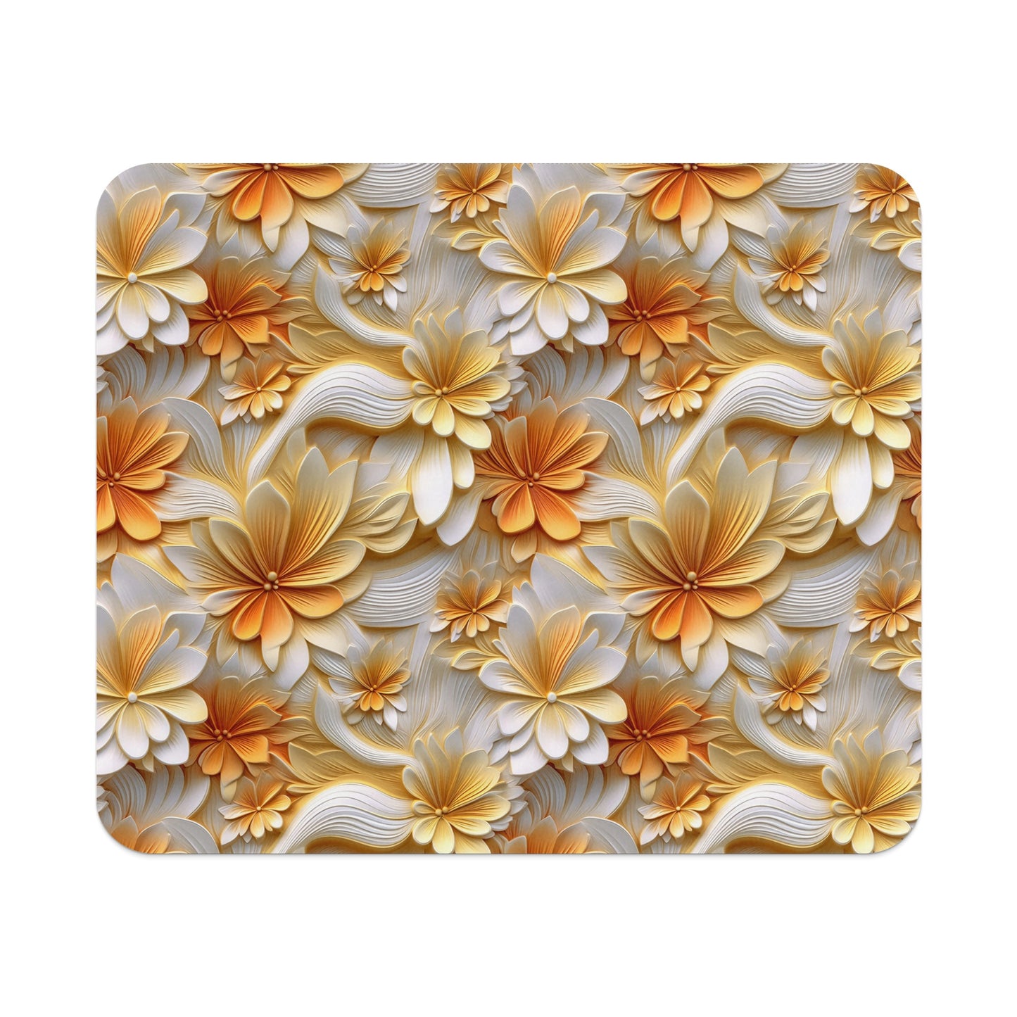 Elegant Golden Floral Pattern Design Mouse Pad