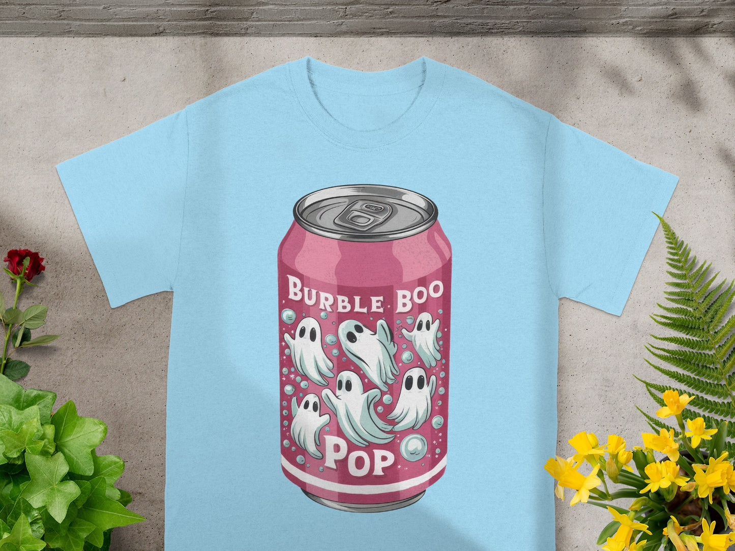 Burble Boo Pop Can with Ghosts Graphic T-shirt