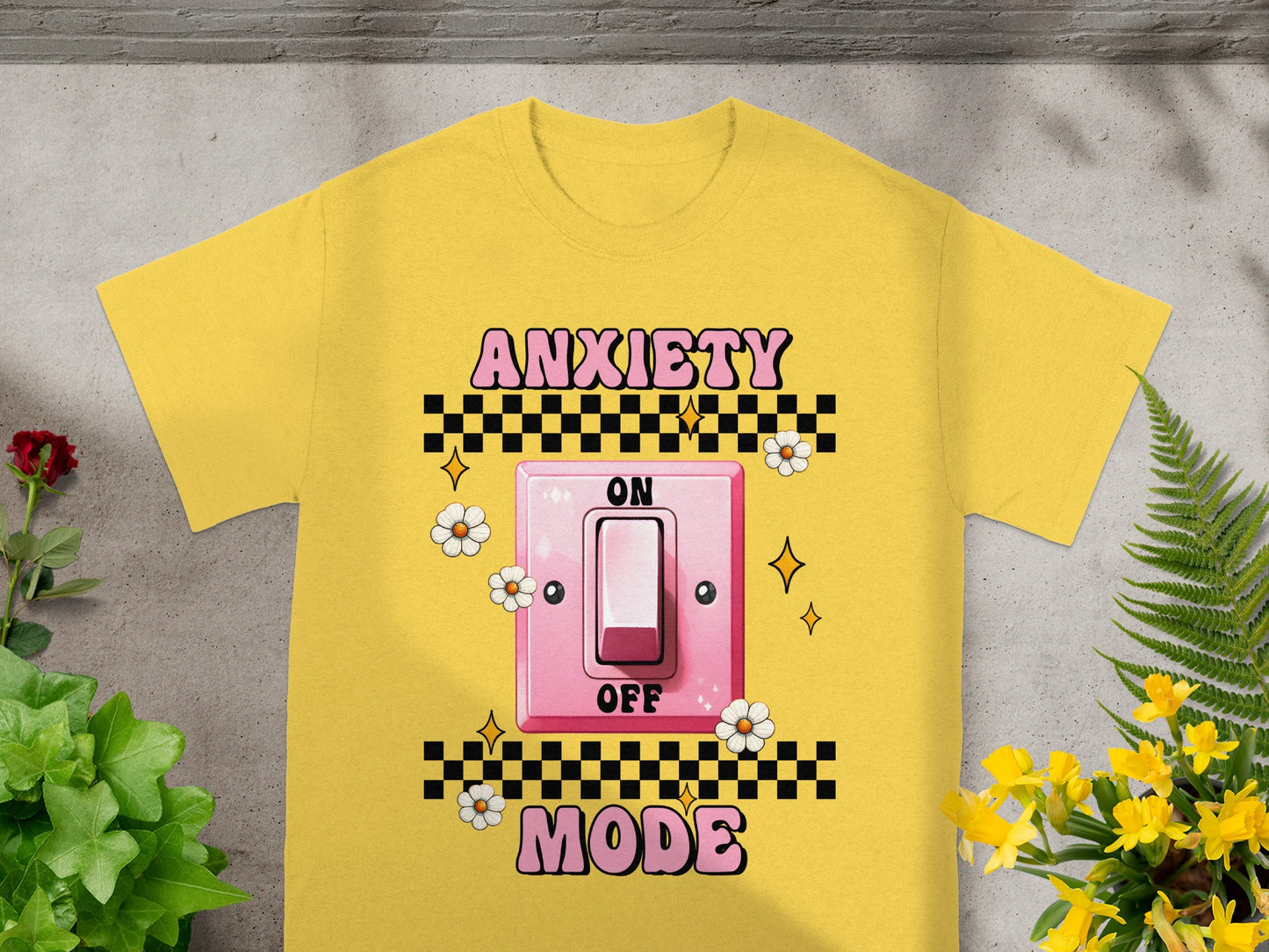 Anxiety Mode Switch On Off Checkerboard Shirt