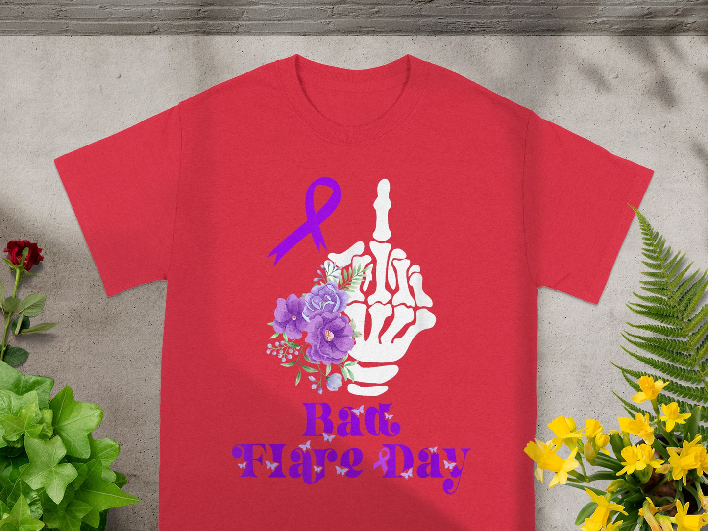 Bad Flare Day Skeleton Hand Gesture T-Shirt