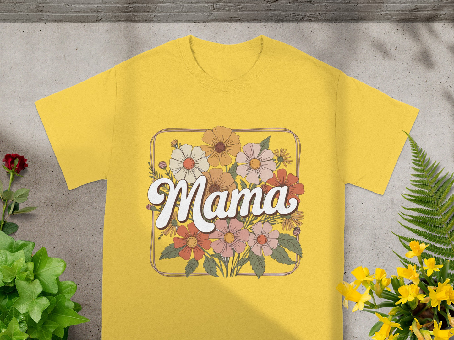 Floral 'Mama' Graphic Tee for a Stylish Gift Option