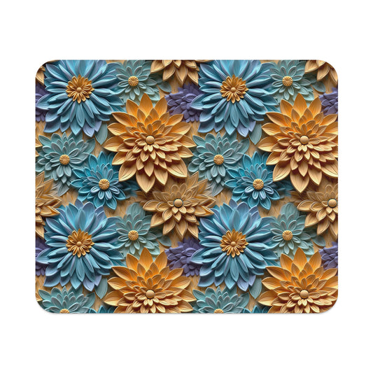 Colorful Layered Floral Design Mouse Pad